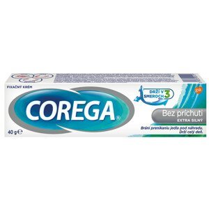 Corega Bez príchuti extra silný fixačný krém na zubné náhrady 40 g