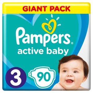Pampers Active Baby Plienky S3, 6-10 kg, 90 ks