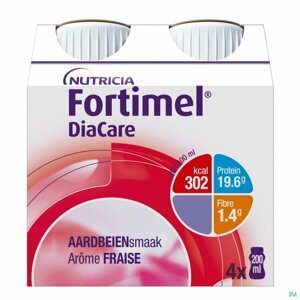 Nutricia Fortimel DiaCare s jahodovou príchuťou 24 x 200 ml