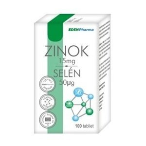 EdenPharma Zinok 15 mg + Selén 50 µg 100 tabliet