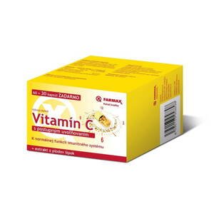 Farmax Vitamín C s pozvoľným uvoľňovaním 500 mg + extrakt z plodov šípok 90 kapsúl