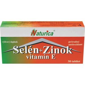 Naturica SELÉN + ZINOK, vitamín E 30 tabliet