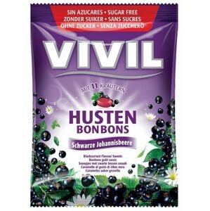 Vivil Bonbons husten drops s príchuťou čiernych ríbezlí s 11 bylinami, bez cukru 60 g