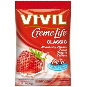 Vivil Bonbons Creme Life Classic drops s jahodovo-smotanovou príchuťou bez cukru 110 g
