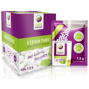 Natu Sweet Stevia tabs - refill pack sladidlo vrecúško na doplnenie dávkovača 125 ks