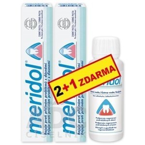 Meridol Zubná pasta 2 x 75 ml + Ústna voda 100 ml