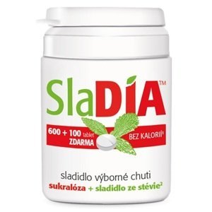 SlaDia sladidlo - sukralóza + sladidlo zo stévie 700 tabliet