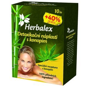 Herbalex Detoxikačné náplasti s konopou 40% gratis 14 ks