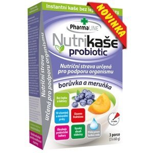 Nutrikaša probiotic čučoriedka a marhuľa, 3 x 60 g