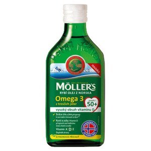 Mollers Omega 3 RYBÍ OLEJ dospelí 50+ Citrónová príchuť 250 ml
