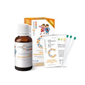 Lipo C Ascor C Askor JUNIOR sirup + testovacie prúžky 4 ks, vitamín C s lipozomálnym vstrebávaním 110 ml