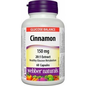 Webber Naturals Škoricový extrakt (Cinnamon) 150 mg 60 kapsúl