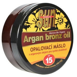 Vivaco Opaľovacie maslo s arganovým olejom pre rýchle zhnednutie SPF15 200 ml
