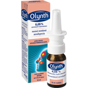 Olynth 0,05 % nosová roztoková aerodisperzia na liečbu nádchy u detí od 2 rokov, 10 ml