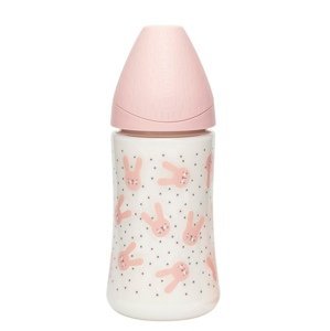 Suavinex Hygge Premium fľaša králik - ružová 3P 270 ml