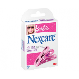 3M Nexcare Barbie, detské náplasti sensitive, 20 ks