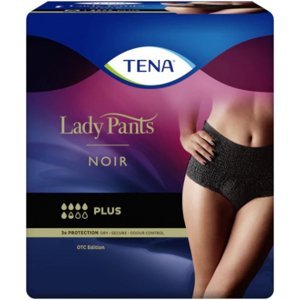 TENA Lady Pants PLUS NOIR LARGE dámske naťahovacie absorpčné nohavičky čierne 8 ks