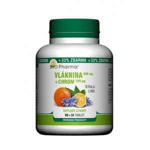 Bio Pharma Vláknina 600 mg + Chróm 90 + 30 tabliet